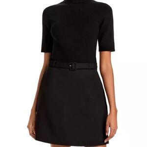 Theory Belted Turtleneck Dress